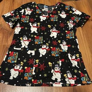 Frosty the Snowman Holiday Scrub Top ⛄️